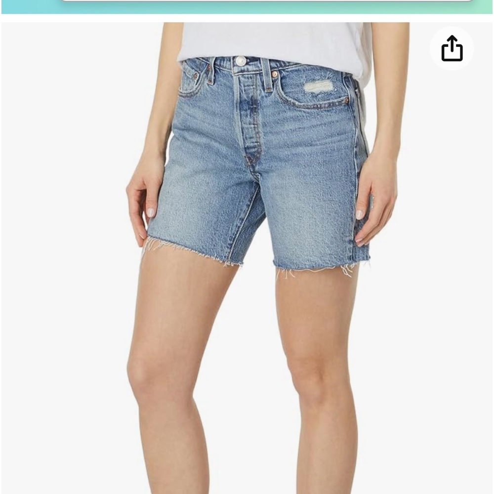 New 501 shorts mid thigh 34